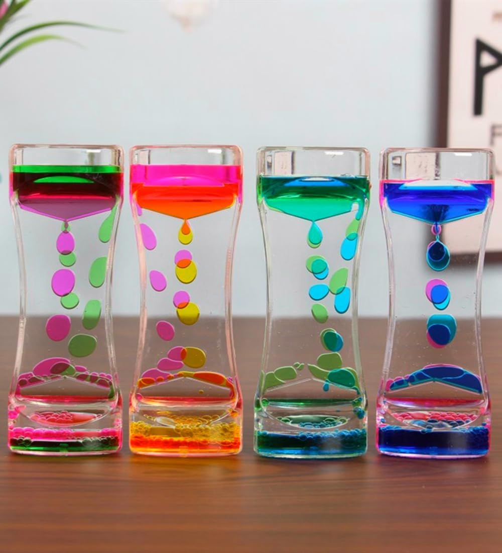 Liquid Motion Bubbler Colorful Oil and Water Sensory Toys Bubbler Timer ADHD Anxiety Autism Fidget