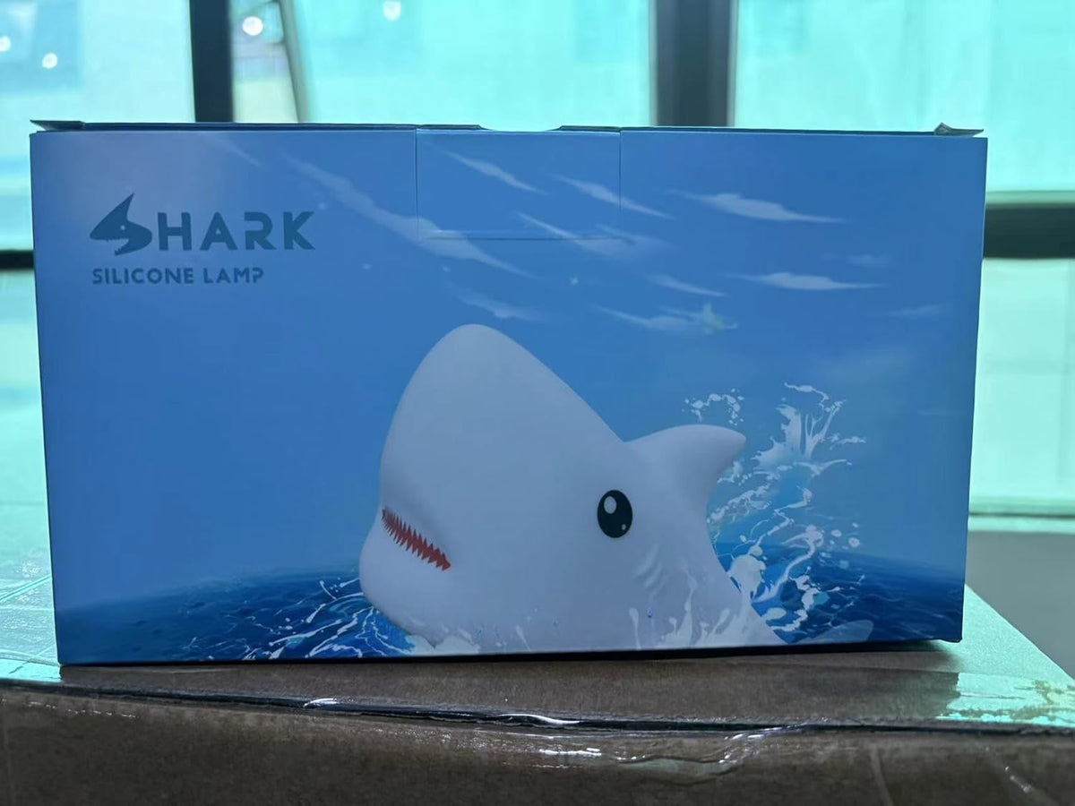 LOVERUIS Shark Night Light for Children, 7 Color Changing LED Portable Touch Baby Lamp, USB