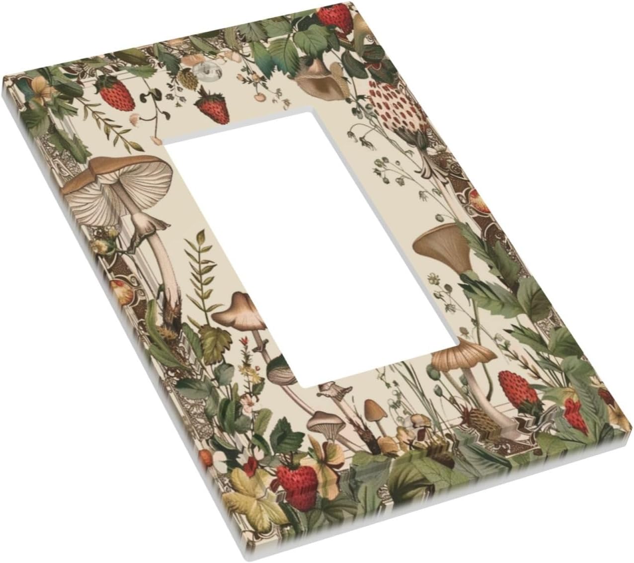 Decorative Outlet Covers Rustic Mushroom Garden Red Strawberry 1 Gang Single Decora GFCI Device