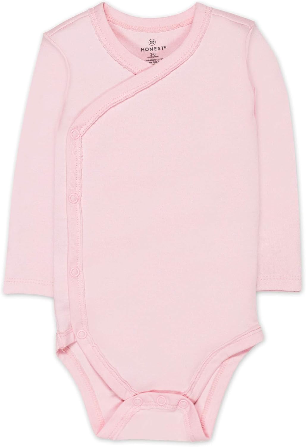 HonestBaby unisex-baby 3-pack Long Sleeve Side-snap Kimono Bodysuits Organic Cotton for Infant Baby
