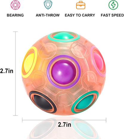 Vdealen Magic Rainbow Puzzle Ball, Fidget Ball Puzzle Brain Teaser Fidget Toy for Boys & Girls