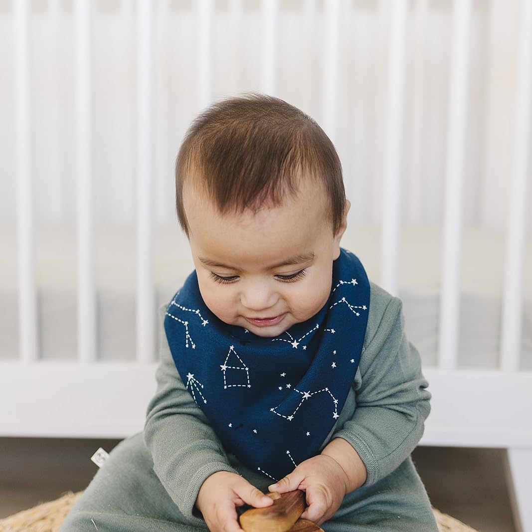 Woolino Merino Wool Baby Bibs - Highly Absorbent Bandana Bib with Cotton Outer Layer and Merino