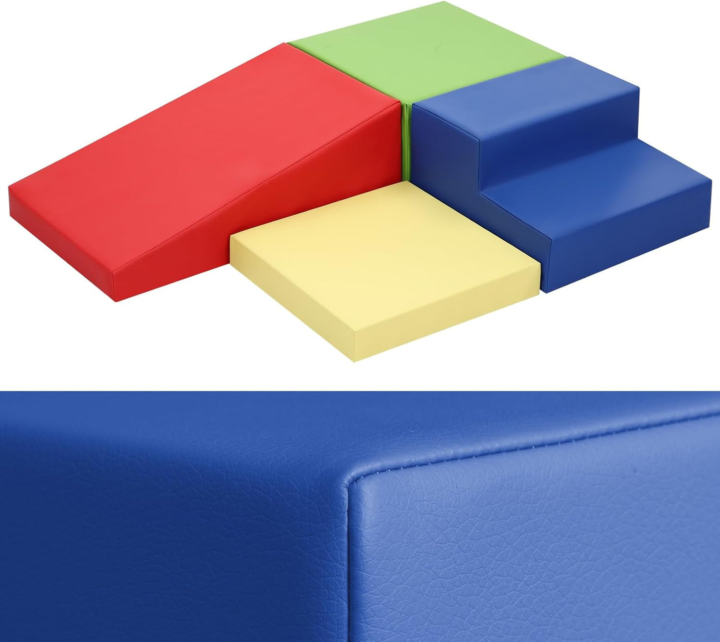 4-Piece PU Leather Baby Foam Climbing Blocks for Toddlers - Soft Play Climbing Toys for Toddlers