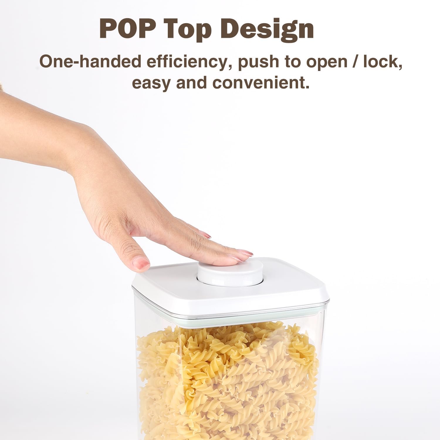 Pop Airtight Food Storage Containers Set with Lids, Large 4.2Qt/4L Food Containers with Scoop