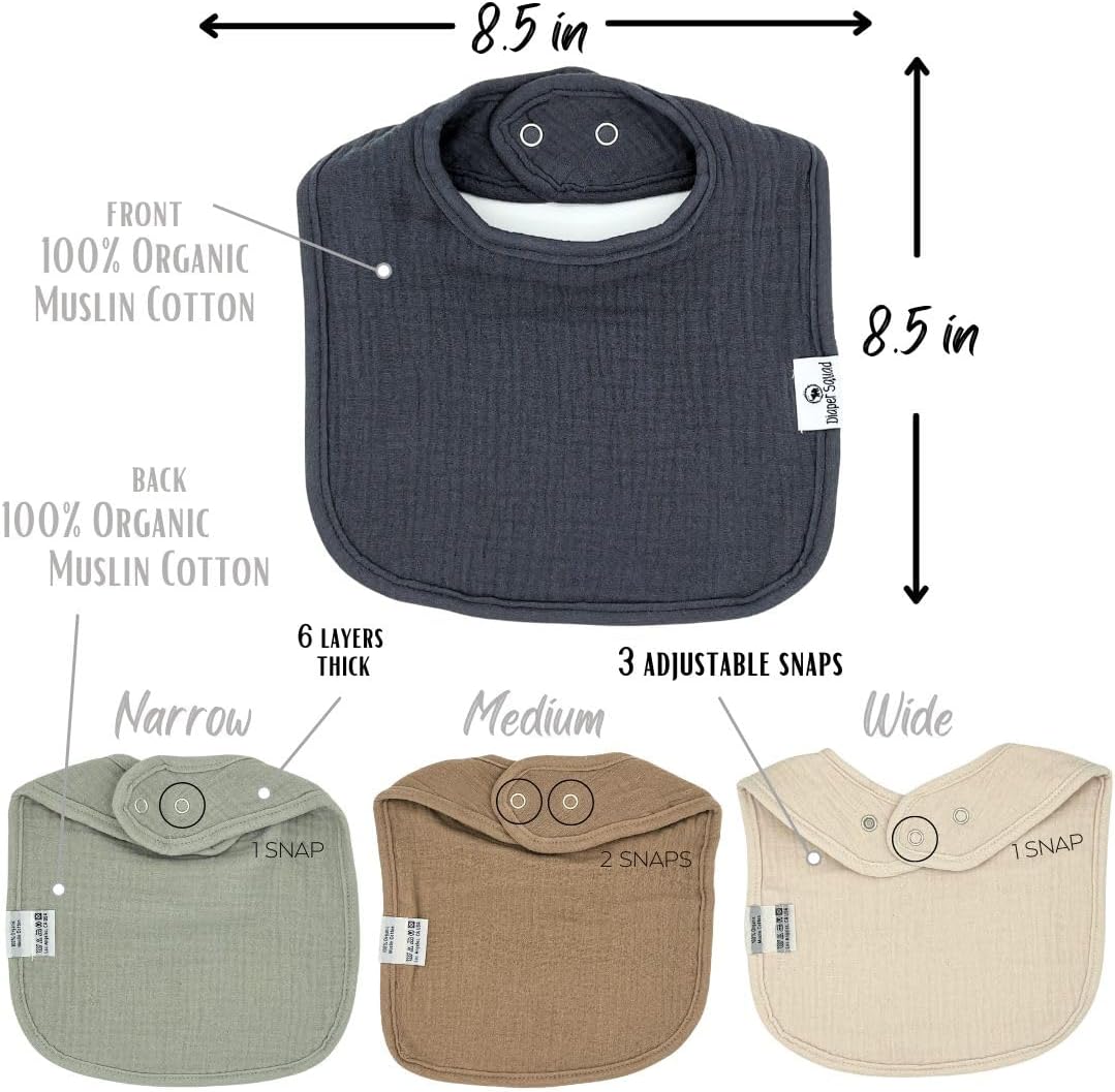 DiaperSquad's Baby Bibs for Drooling and Teething, Bibs for Boys, Baby Girl - Solid Cotton Baby