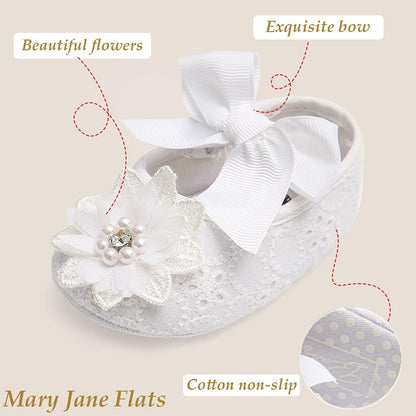 Baby Shoes Mary Jane Flats Non Slip Soft Sole Infant Toddler Sneakers First Walkers Party Christmas