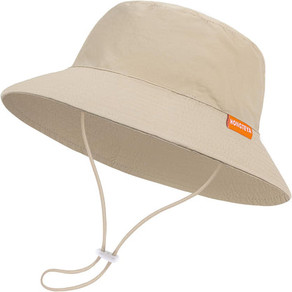 Baby Sun Hat Kids Summer UPF 50+ Toddler Bucket Hat Wide Brim Adjustable Beach Hats for Boys Girls