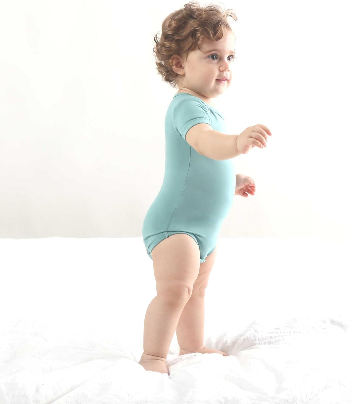 Baby Short Sleeve Solid Bodysuit - Super Soft Rayon made from Bamboo - Newborn Infant Toddler Boy