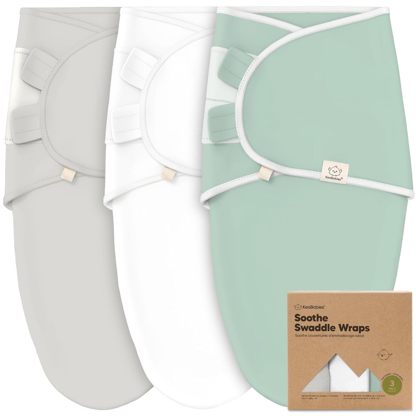 3-Pack Organic Baby Swaddle Sleep Sacks - Swaddles for Newborns, Infant 3-6 Months, Baby Girls