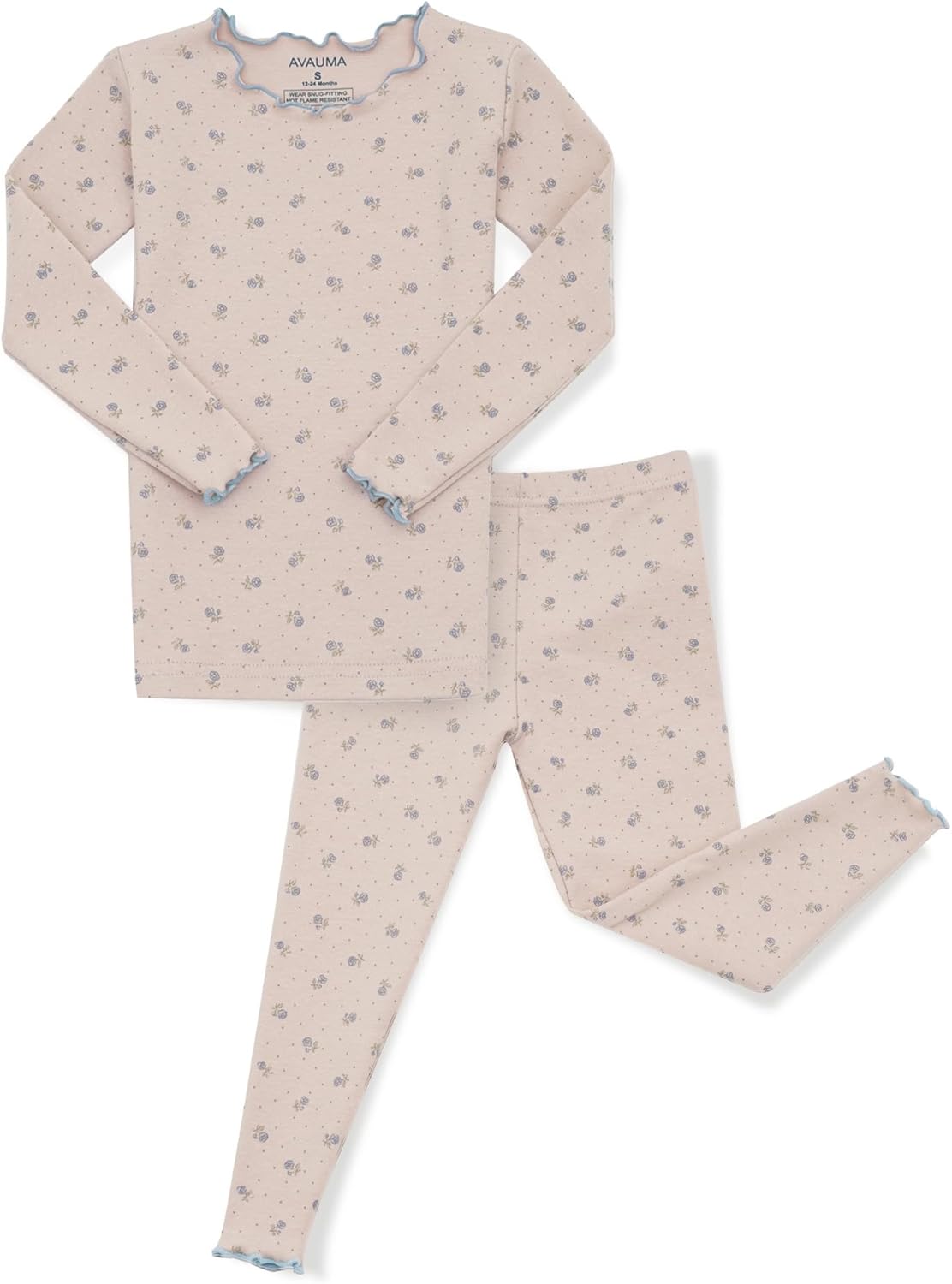 AVAUMA Baby Boy Girl Pajama Set 6M-7T Kids Cute Toddler Snug fit Flower Pattern Design Pjs Cotton