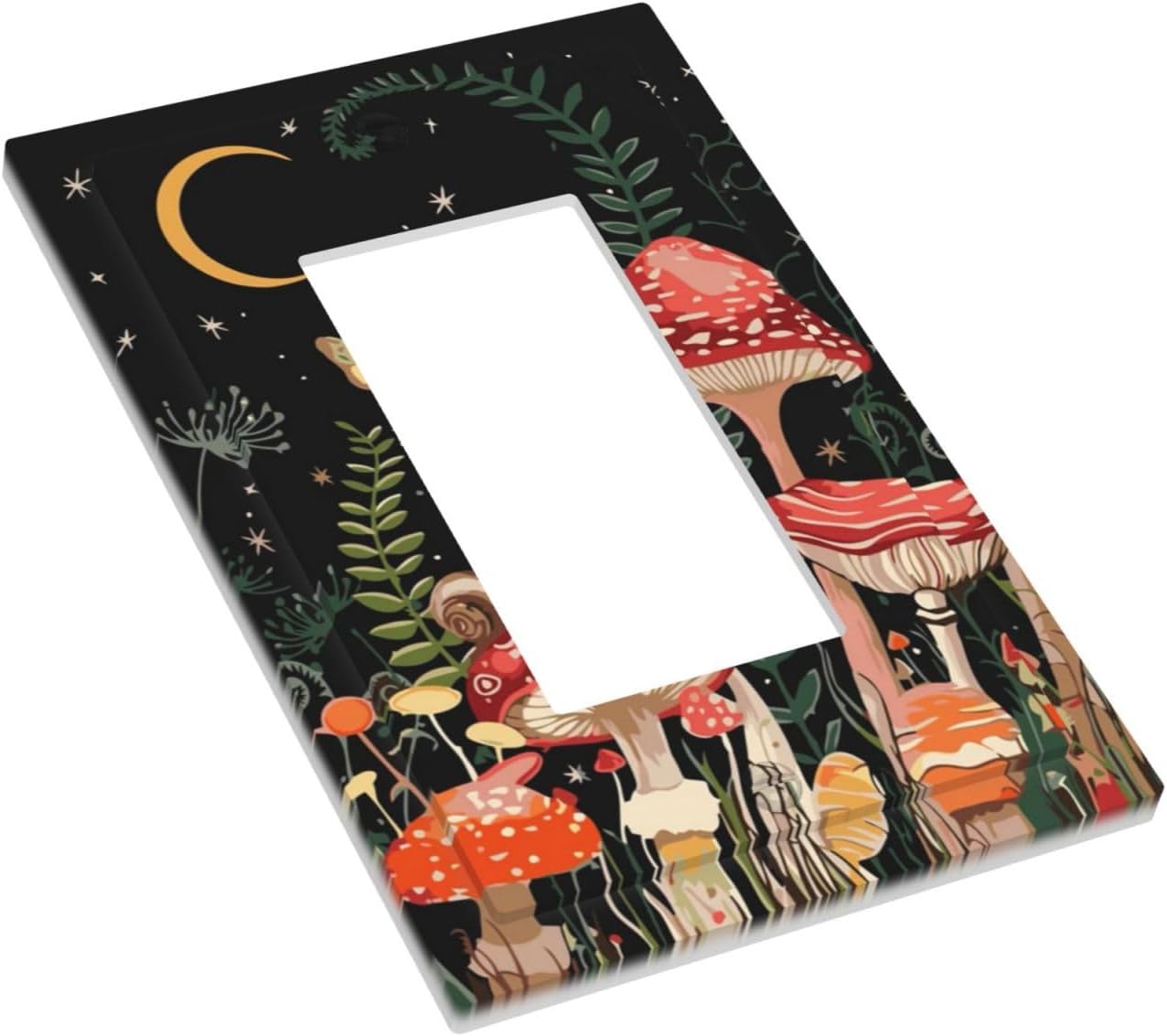 Moon Star Red Mushroom Forest Butterfly Green Plant Decorative Outlet Covers 1 Gang Single Rocker