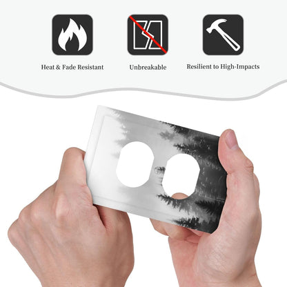 Foggy Forest Natural Scenery Retro Tree Pine Outlet Covers 1 Gang Duplex Light Switch Cover