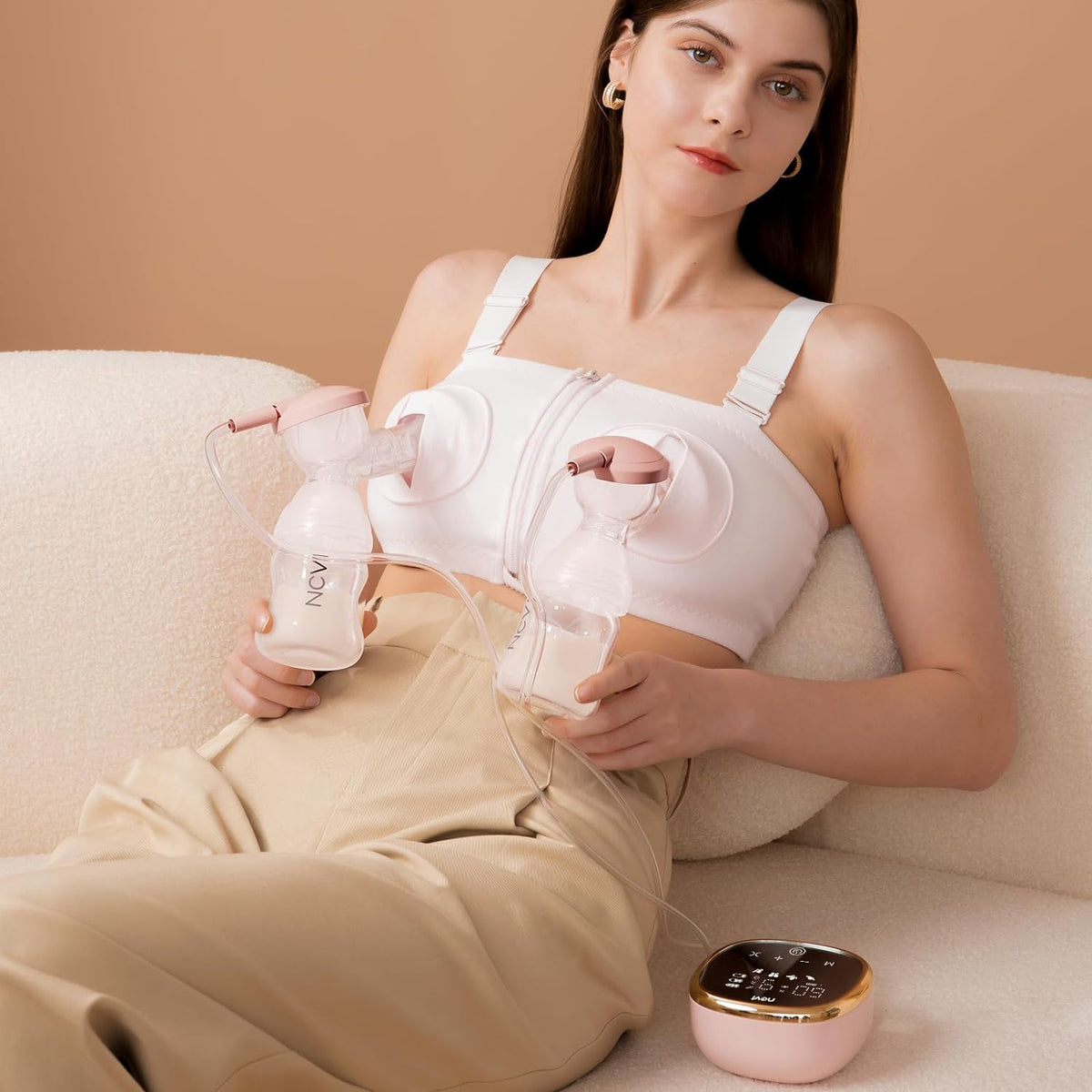 NCVI Electric Breast Pump 8782, Portable Hospital-Grade Double Pump with 4 Modes & 9 Levels