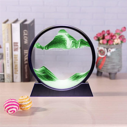 Moving Sand Art Picture,Liquid Motion 3D Sea Sandscape in Motion Display, Flowing Sand Frame