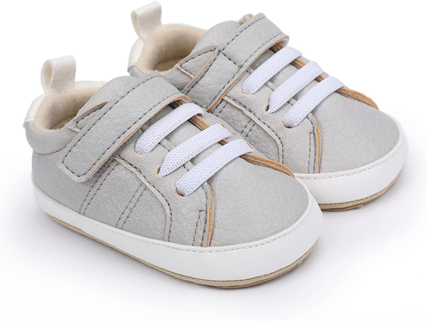 SOFMUO Baby Boys Girls High Top Ankle PU Leather Sneakers Soft Rubber Sole Infant Moccasins Newborn