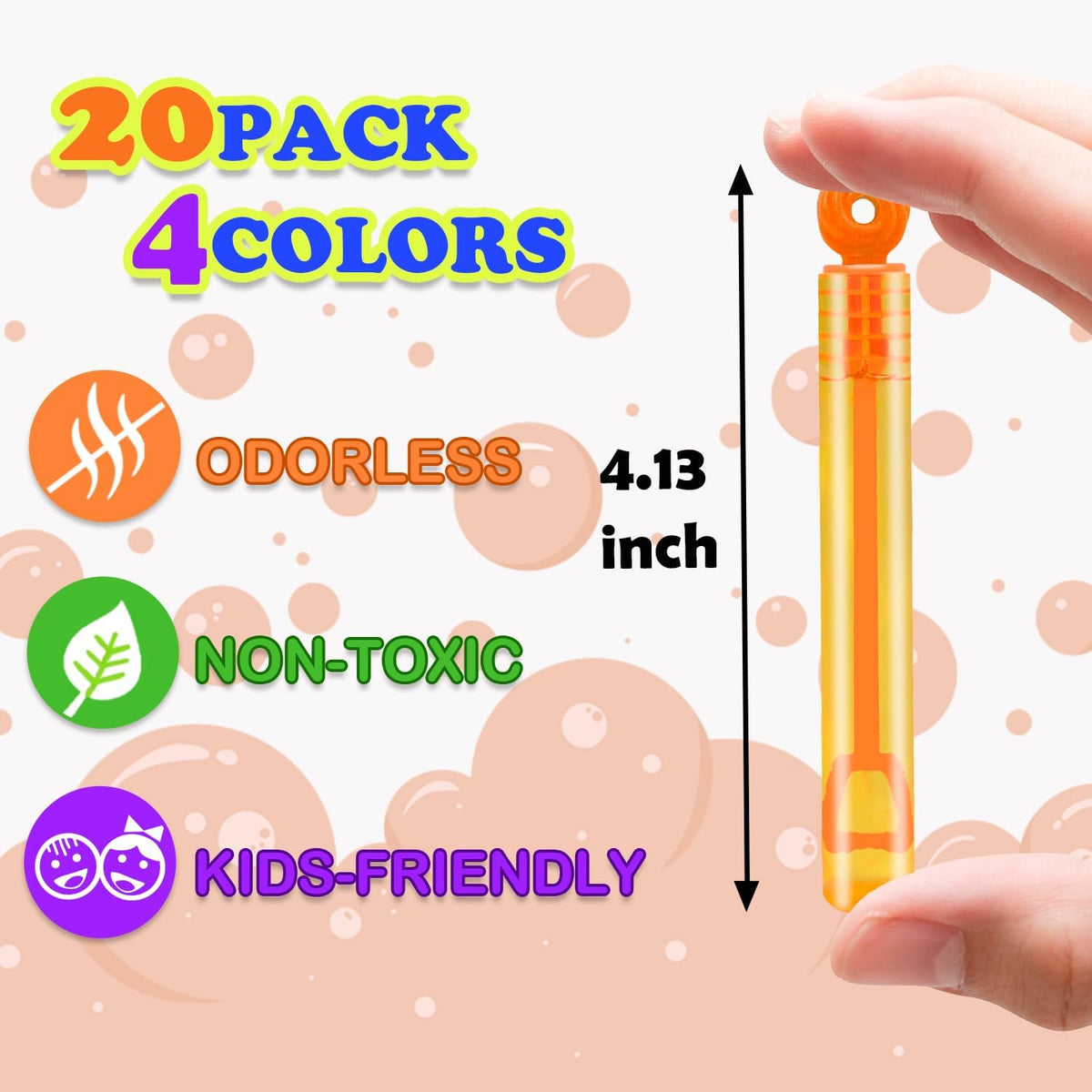 Bubbles Party Favors Supplies for Kids, 20 Pack Mini Pocket Bubble Wand Toys for Toddlers, Small