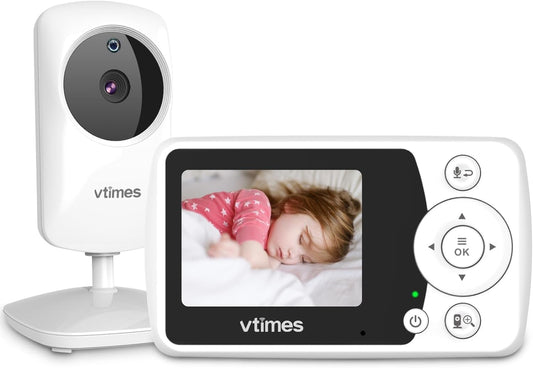 Baby Monitor with Camera and Audio, Video Baby Monitor No WiFi Night Vision 2.4" LCD Screen