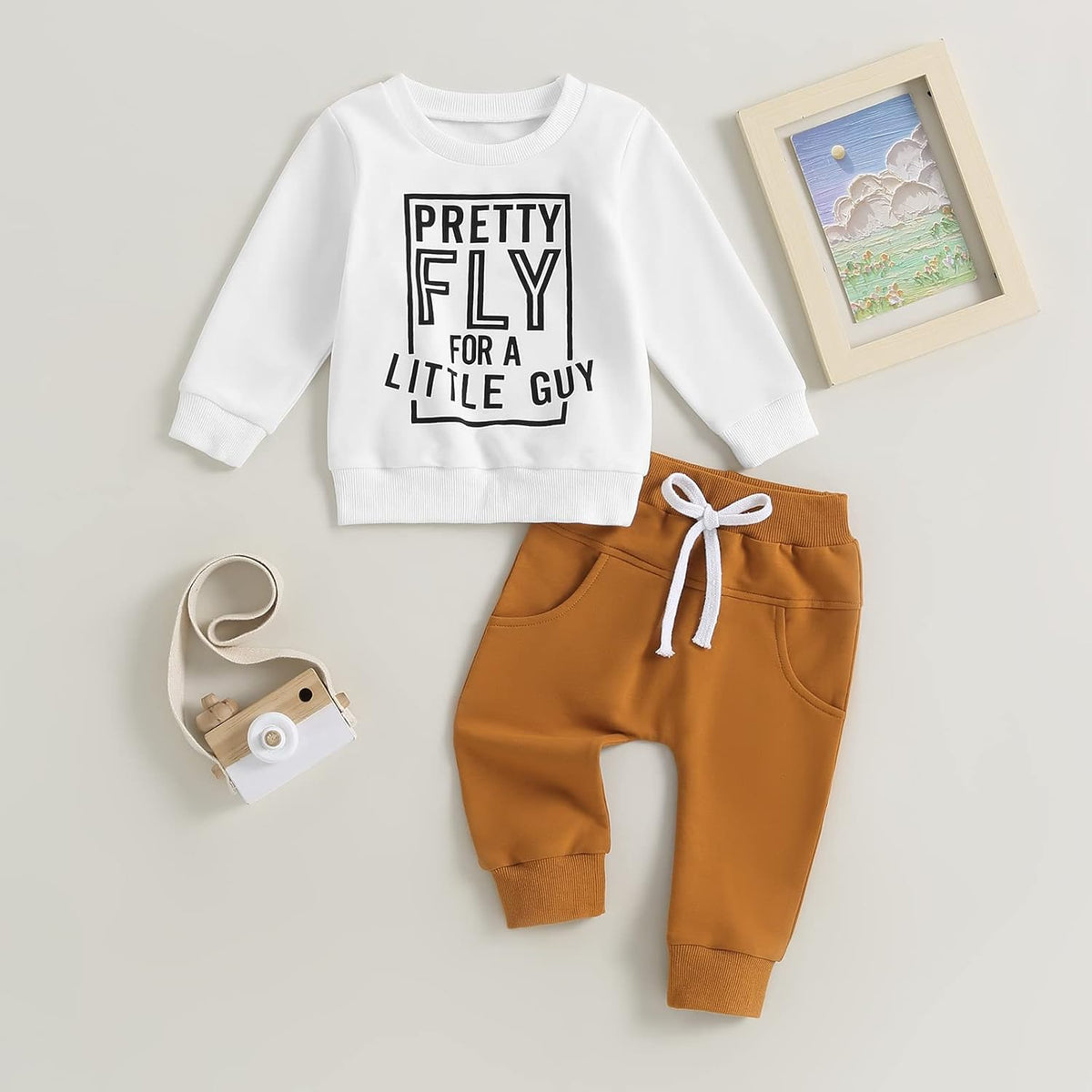 Baby Boy Clothes Fall 6 12 18 24 Months Football Long Sleeve Pullover Tops & Pant Sets Toddler