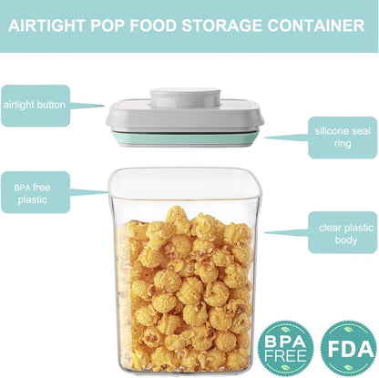 Airtight Food Storage Container - 0.52qt / 520ml Mini Rectangle Pop Containers With Lids, Bpa Free