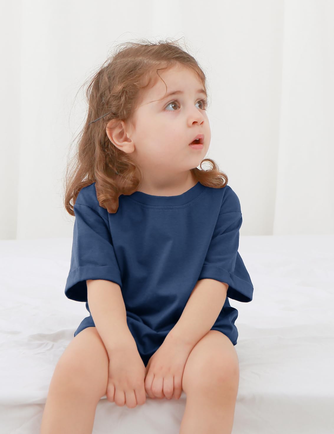 Jimonda Baby Bubble Romper Boy Girl Solid Color T-Shirt Outfits Short Sleeve Bodysuit Organic
