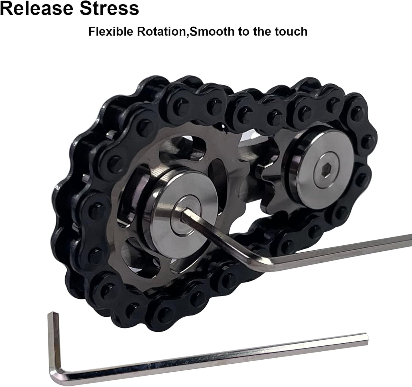 Chain Gear Fidget Spinner, Metal Sprocket Chain Fidget Toy, Stress Anxiety Relief Fidget Toy, Bike