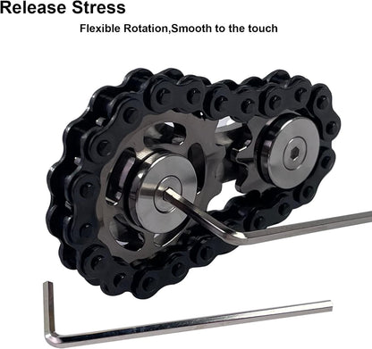 Chain Gear Fidget Spinner, Metal Sprocket Chain Fidget Toy, Stress Anxiety Relief Fidget Toy, Bike
