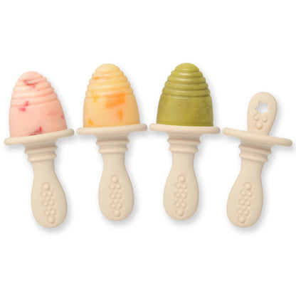 PrimaStella Silicone Petite Pops - Baby Popsicle Mold - BPA Free - Dishwasher Safe - 4 months+ (Oat