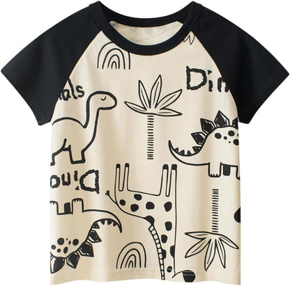 Boys' 4-Pack Excavator Short Sleeve Crewneck T-Shirts Top Tee Size 2-7 Years Toddler Boys' Value