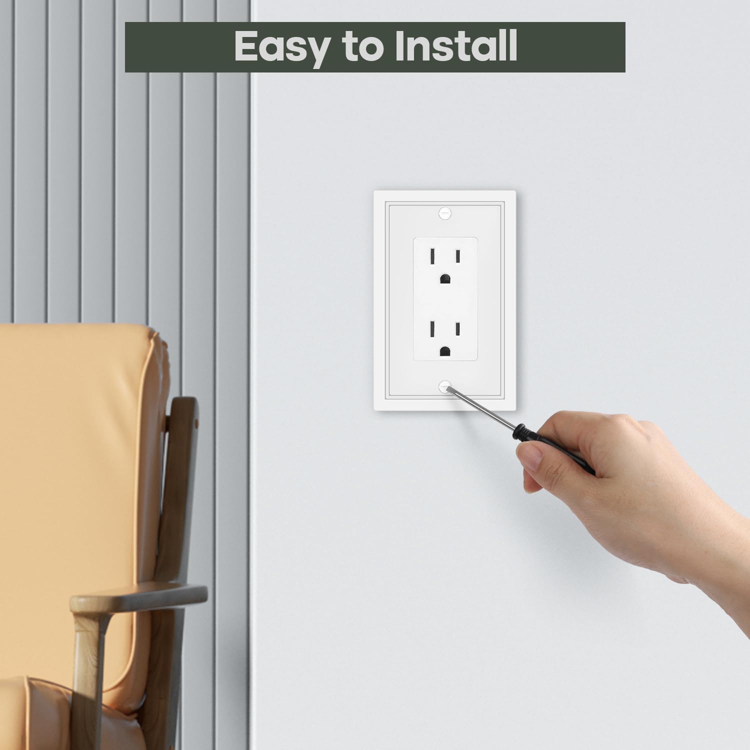 4 Pack Single Decorator Switch Cover Plate White Classic Decorative Decorator Switch Plates Cover 1
