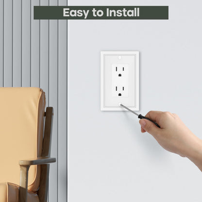 4 Pack Single Decorator Switch Cover Plate White Classic Decorative Decorator Switch Plates Cover 1