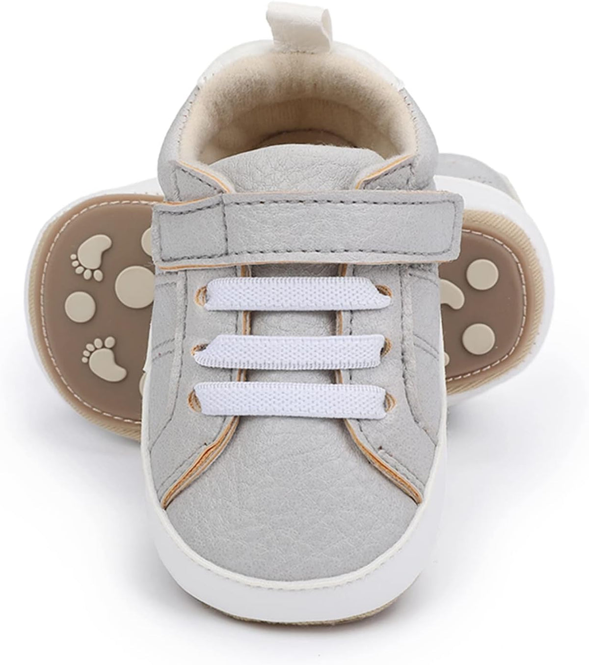SOFMUO Baby Boys Girls High Top Ankle PU Leather Sneakers Soft Rubber Sole Infant Moccasins Newborn