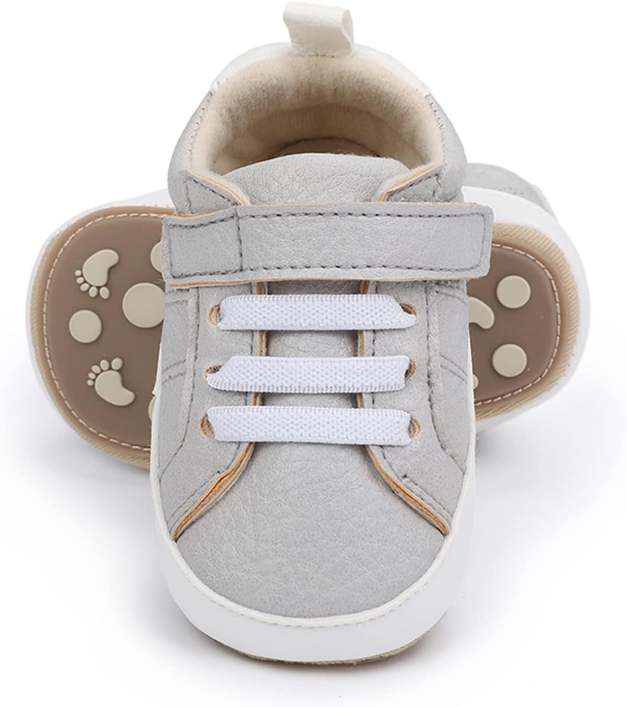 SOFMUO Baby Boys Girls High Top Ankle PU Leather Sneakers Soft Rubber Sole Infant Moccasins Newborn