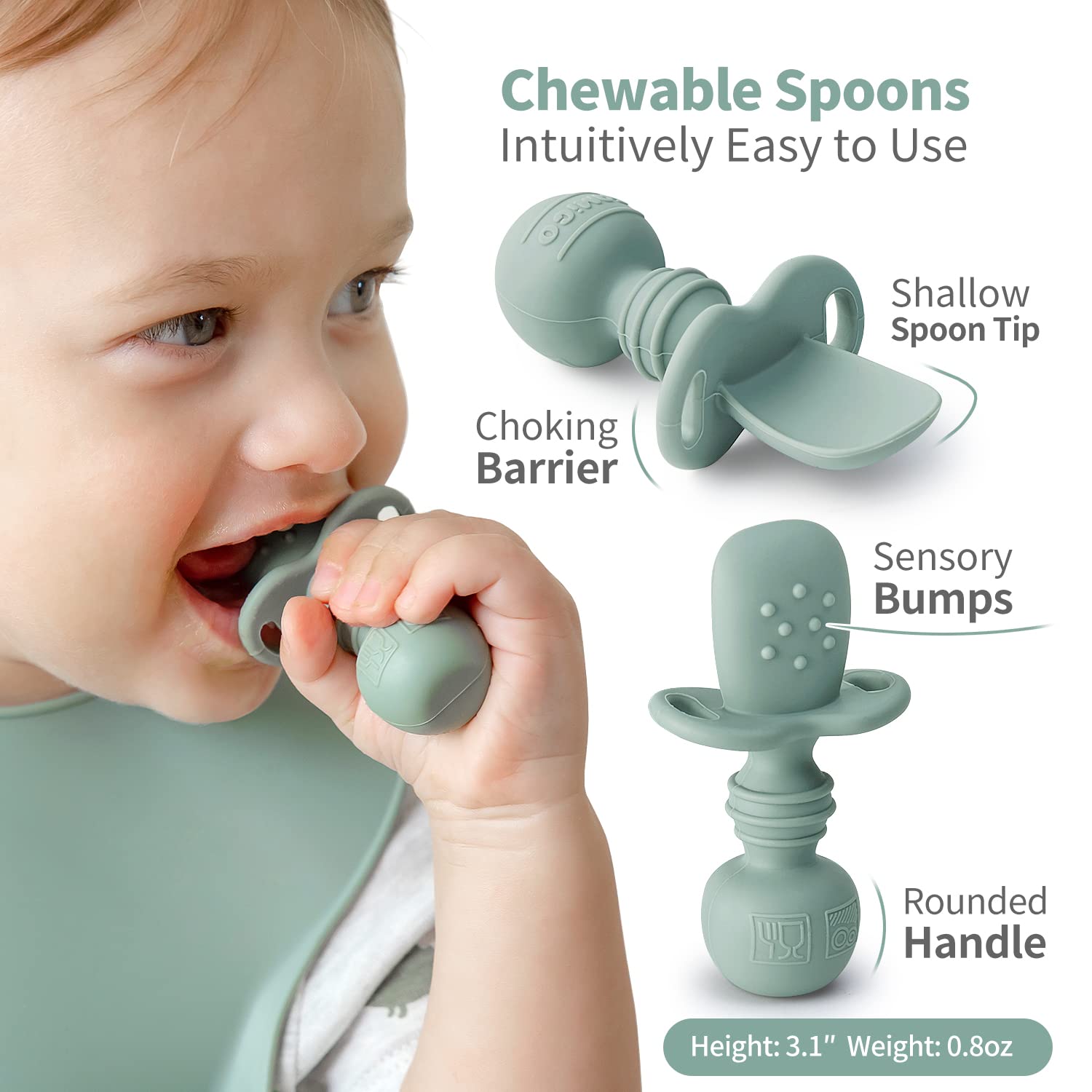 SAMiGO Silicone Baby Feeding Set, Baby Led Weaning Supplies, Suction Bowl Plate Bib Cup Self