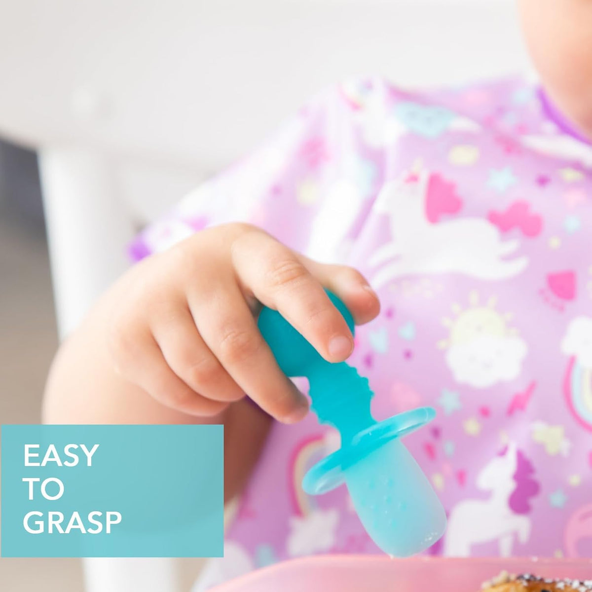 Bumkins Baby Utensils Set, Chewtensils Silicone Spoons for Dipping, Self-Feeding, Baby Led Weaning