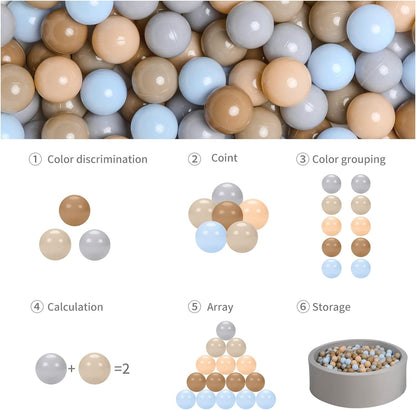 GOGOSO Ball Pits Balls for Toddlers Pack of 50 100 200 Plastics Shape Ball Non-Phthalate Non-BPA