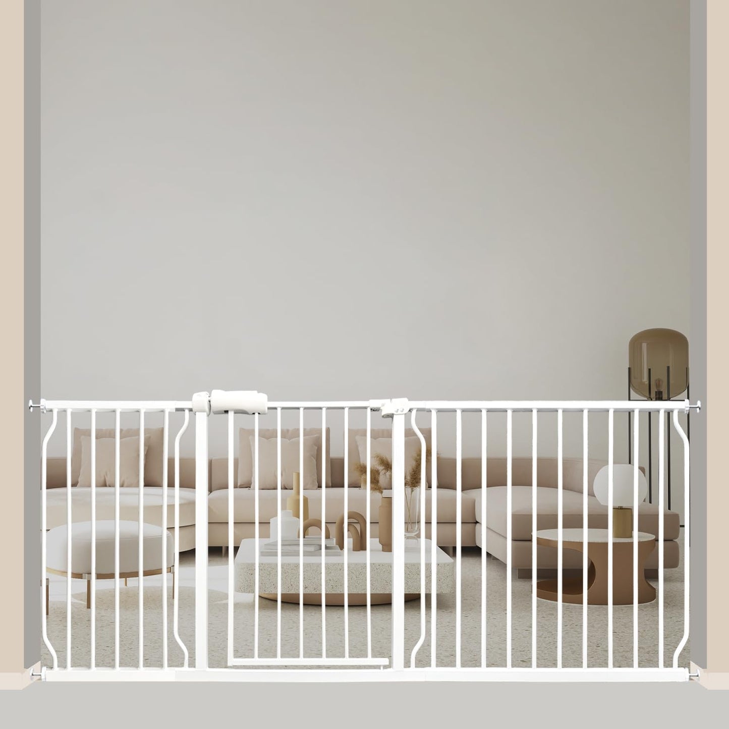 Baby Gates Extra Wide 71.5-76.4 Inch Large Baby Gates for Stairs Tension Pet Dog Gates Indoor for
