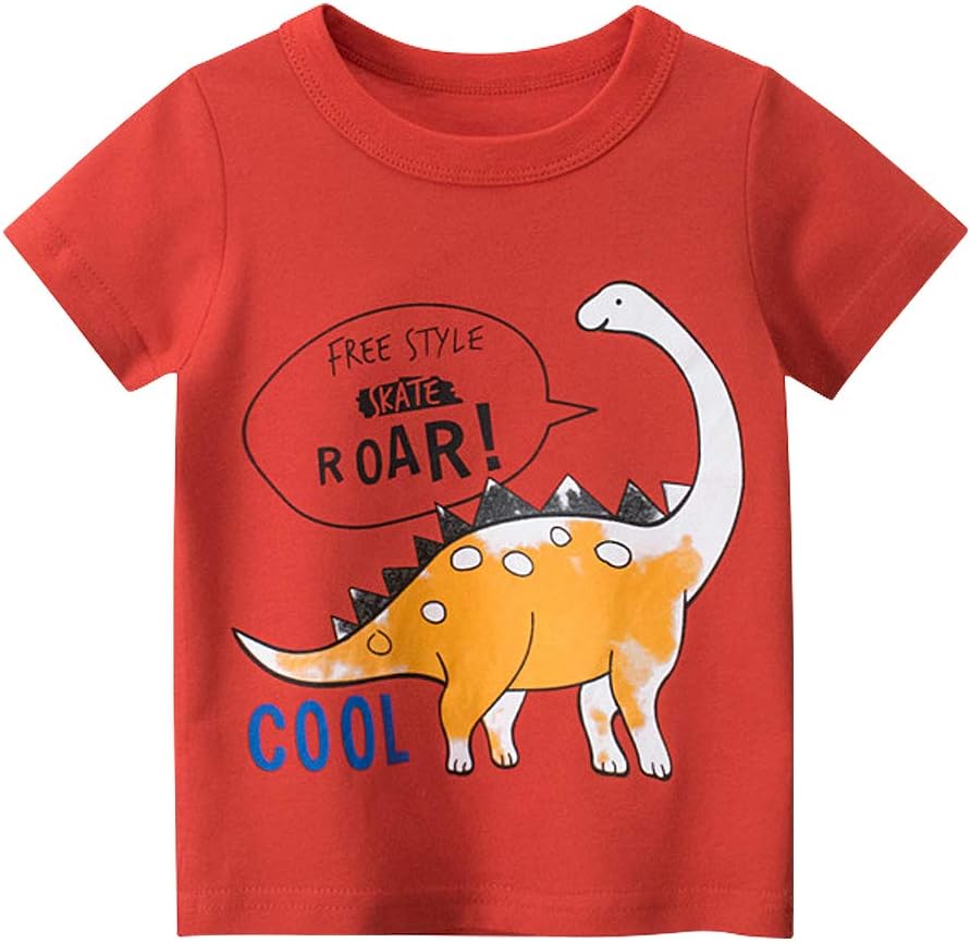 Boys' 4-Pack Excavator Short Sleeve Crewneck T-Shirts Top Tee Size 2-7 Years Toddler Boys' Value