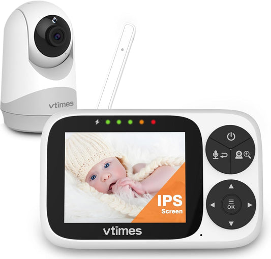 Baby Monitor with Camera and Audio, 3.2" IPS Screen Video Baby Monitor No WiFi Night Vision