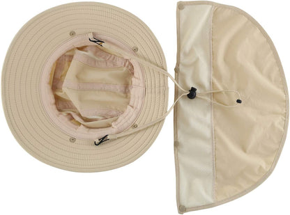 Home Prefer UPF 50+ Boys Sun Hat with Neck Flap Wide Brim Summer Beach Bucket Hat for Boys Girls