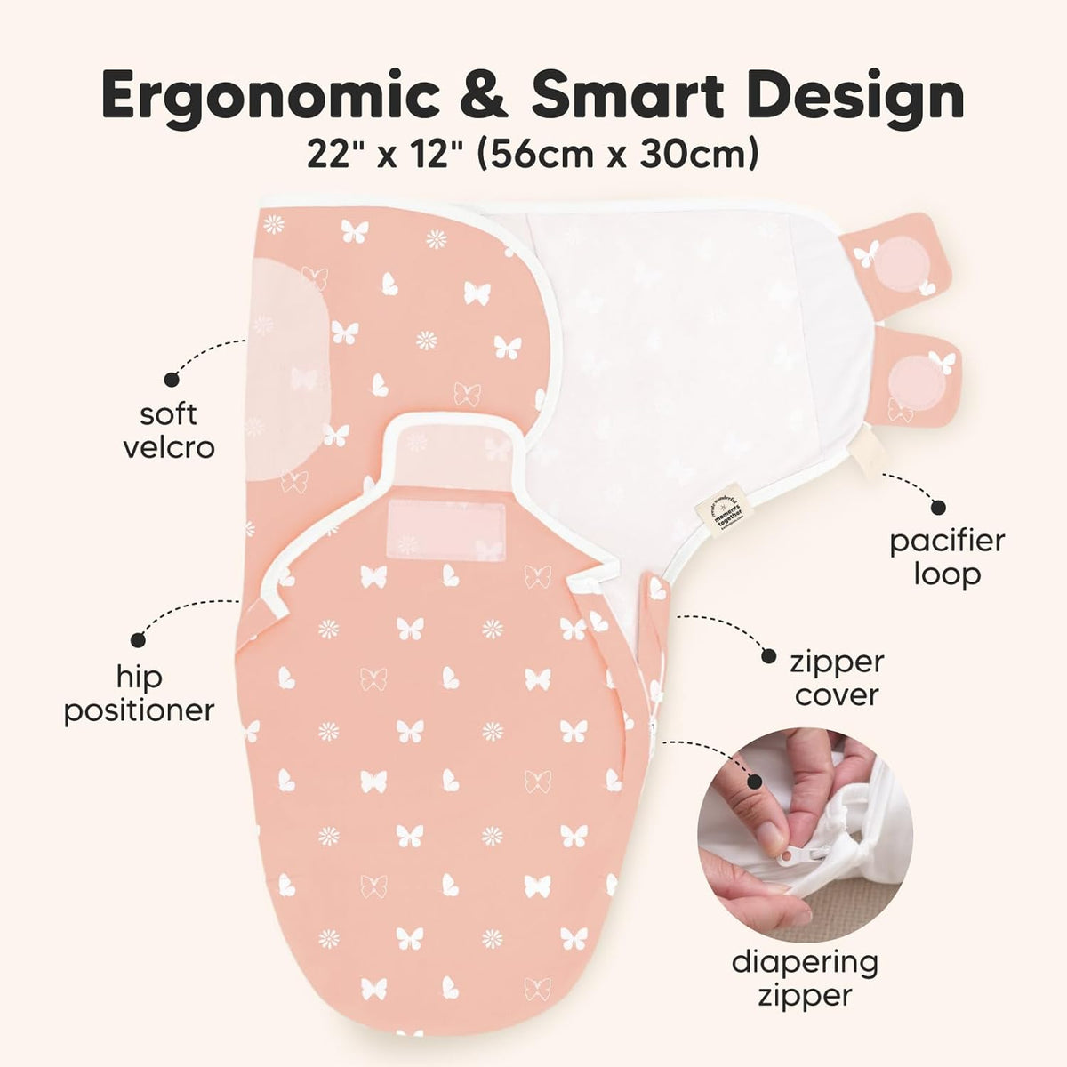 Baby Swaddle Sleep Sacks with Zipper - 3-Pack Swaddles for Newborns 0-3 Months, Infant, Baby Girls