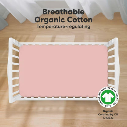 KeaBabies 2-Pack Organic Crib Sheets for Boys, Girls - 52x28 Fitted Crib Mattress Sheet Neutral
