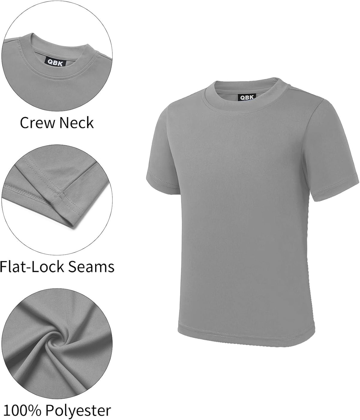 QBK 2T to Youth Neon Shirt Kids UPF 50+ Dry Fit Athletic Short Sleeve Rash Guard T Shirts for Boys