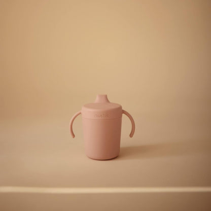 mushie Trainer Sippy Cup | Made in Denmark | Leak Resistant Twist-Off Lid & Handles | 6 Months +