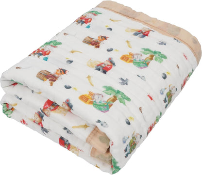 Organic Cotton Muslin Baby Blanket for Boys and Girls - Luxurious Soft Toddler Quilt for Swaddling