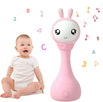 alilo Yoyo Talking Bunny Baby Musical Light-Up Rattle Toys 0-6-12-18 Months, Voice Mimicking Toy