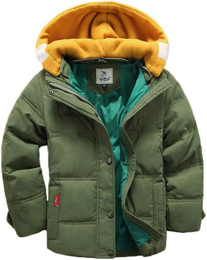 Vinmin Kids Winter Latest Thicken Hooded Jacket Warm Quilted Coat Casual Outdoor Cool Cute for Boys