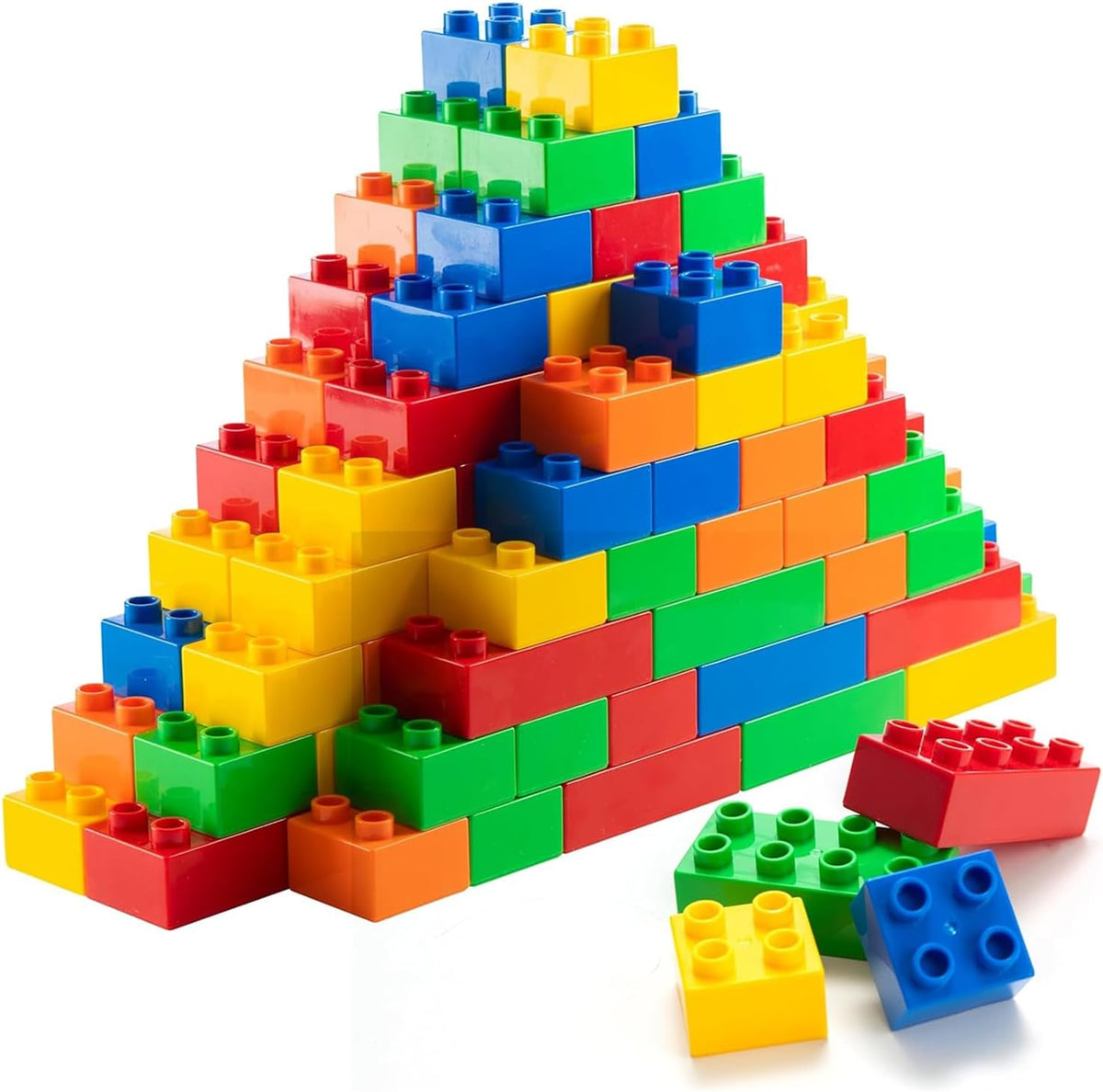 PREXTEX Building Blocks for Toddlers - 300 Jumbo Building Bricks with Carrying Box for Easy Storage