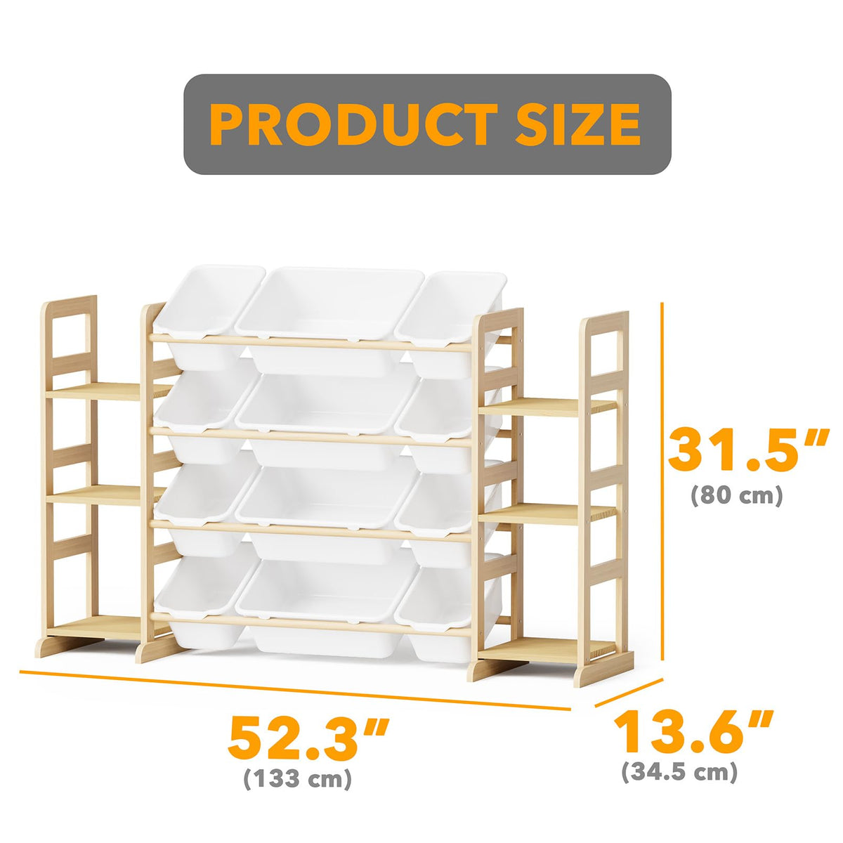 SpaceAid Toy Storage Organizer with 6 Shelves and 12 Bins, Bookshelf/Bookcase, Kids Bin Shelf, Toys