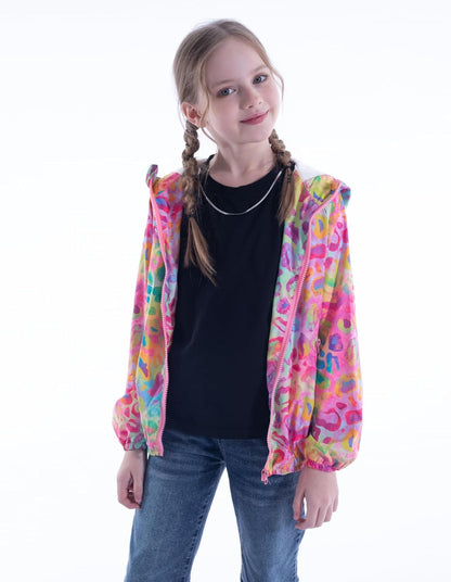 WELAKEN Lightweight Jacket for Girls Kids & Toddler II Girls' Print Water-Resistant Jacket