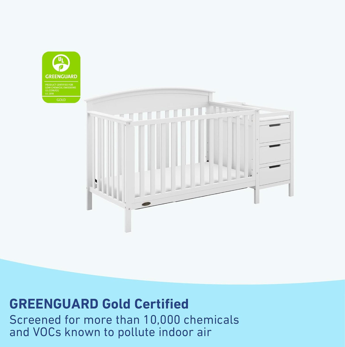 Graco Benton 5-in-1 Convertible Crib and Changer (White) – Crib and Changing -Table Combo, Includes